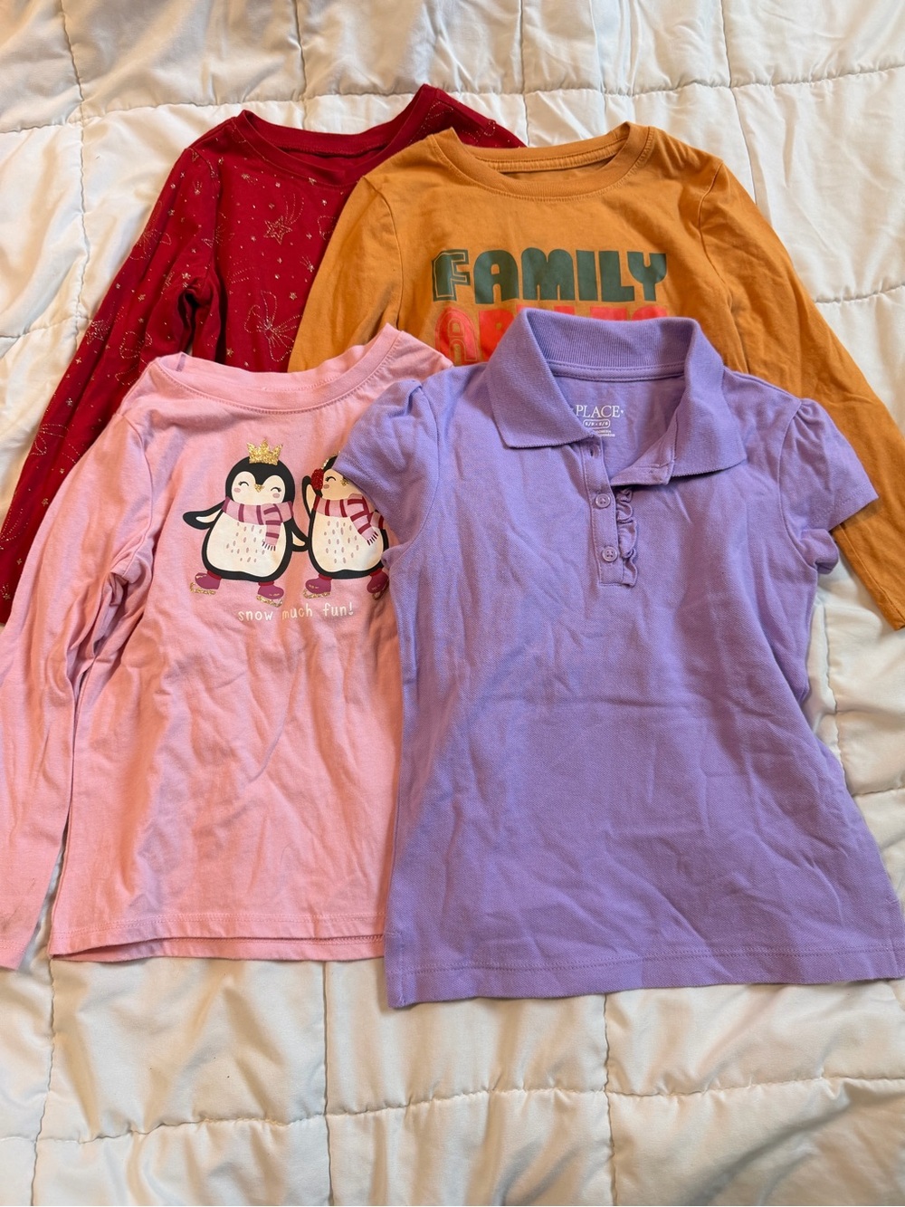 Girls 5T/5-6 Shirt Bundle – Long & Short Sleeve Tops